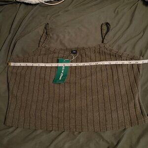 Shein Size 4xl Olive Green Cropped Tank Top NWT